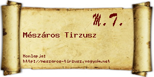 Mészáros Tirzusz névjegykártya